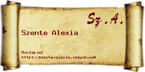 Szente Alexia névjegykártya